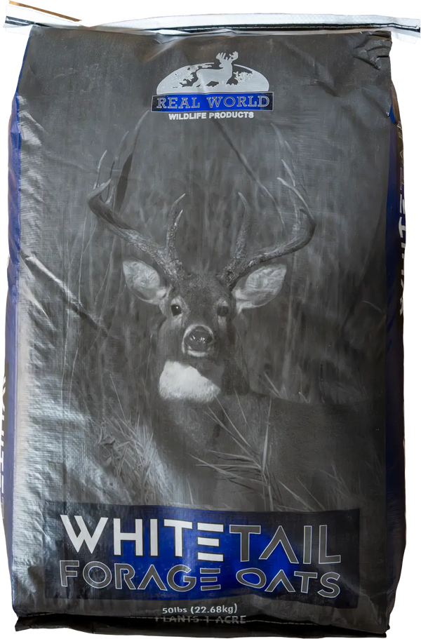 50 lb bag of Real World Forage Oat Blend winter-hardy deer food plot oats